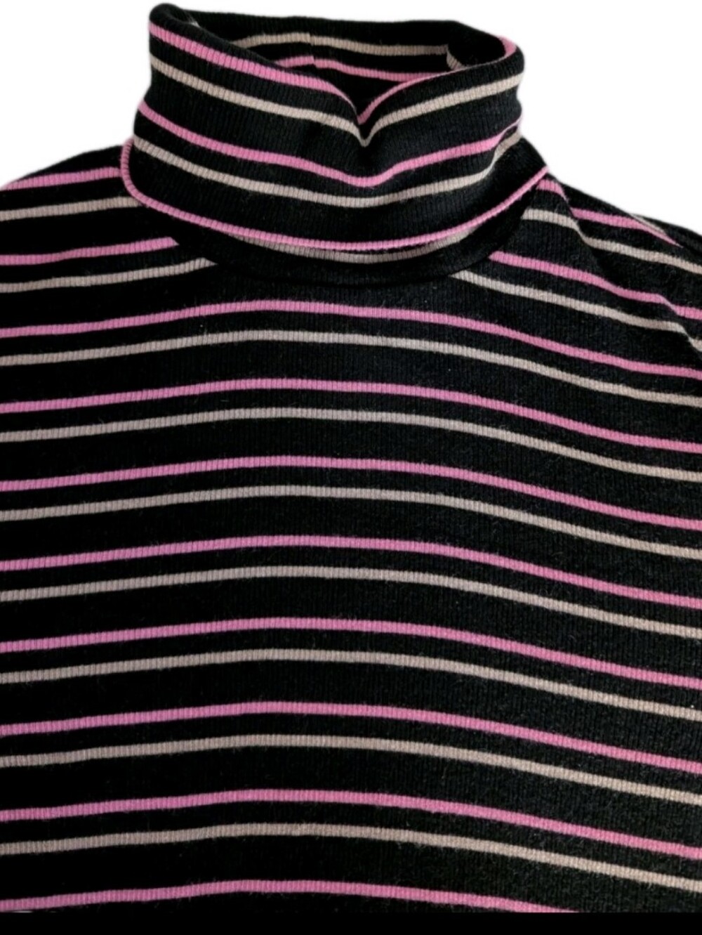 ATM Anthony Thomas Melillo  Modal Women's Striped Thumbhole Turtleneck Size P/S